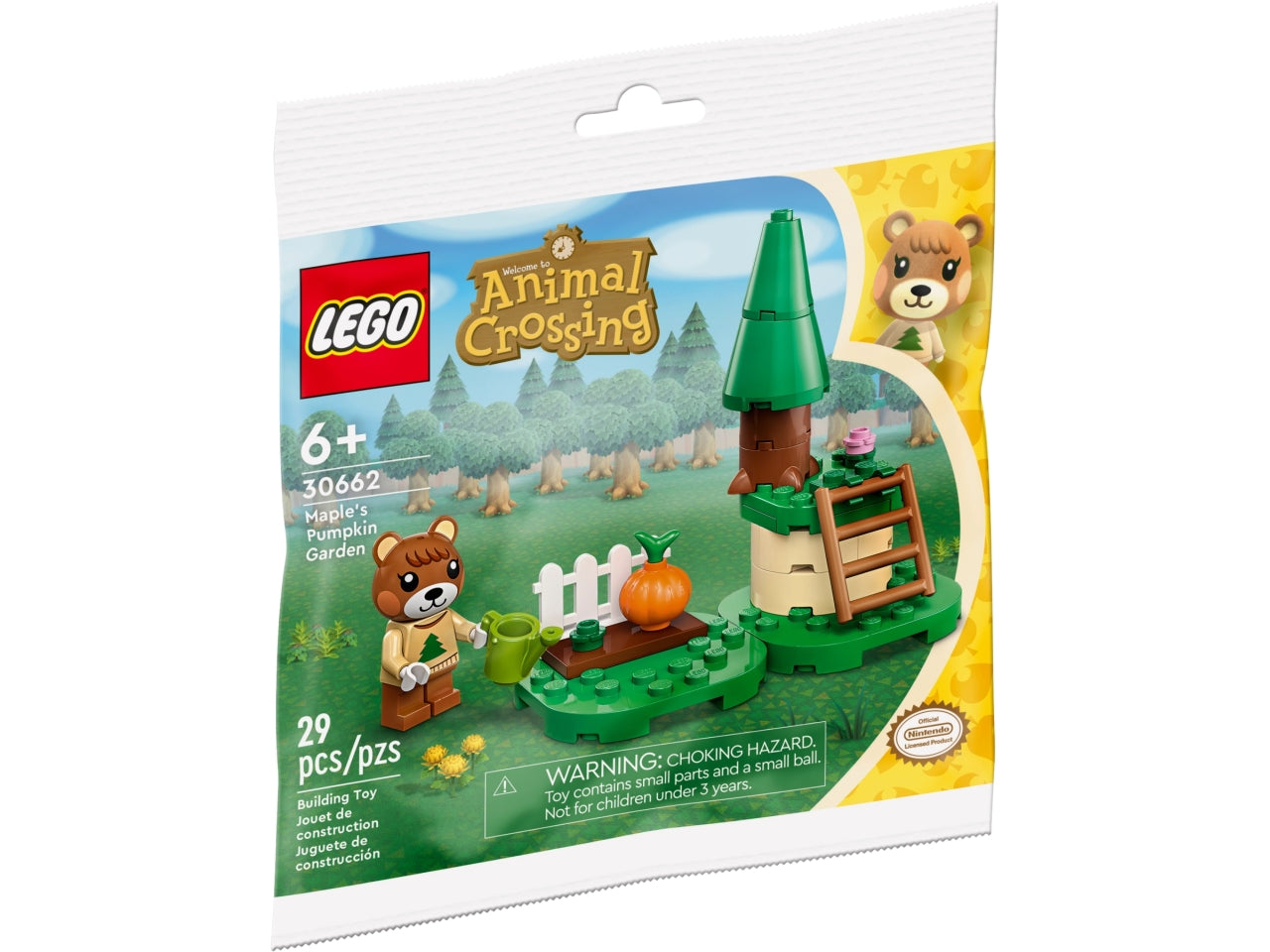 Lego animal crossing campo di zucche di dulcinea - 29 pezzi per bambini di età 6+ 30662