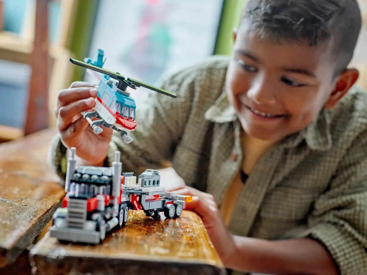 Lego creator autocarro con elicottero