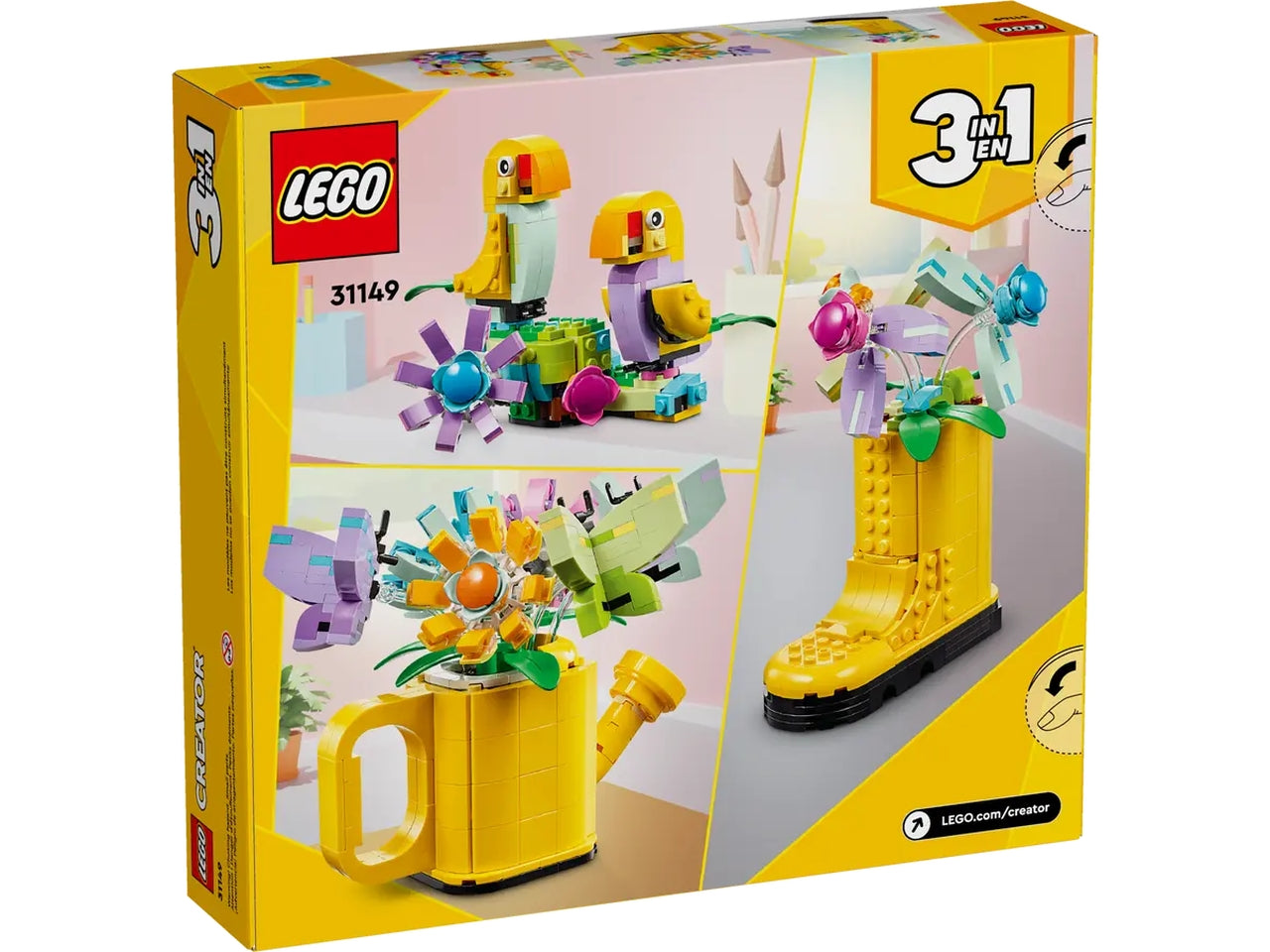 Lego creator innaffiatoio con fiori