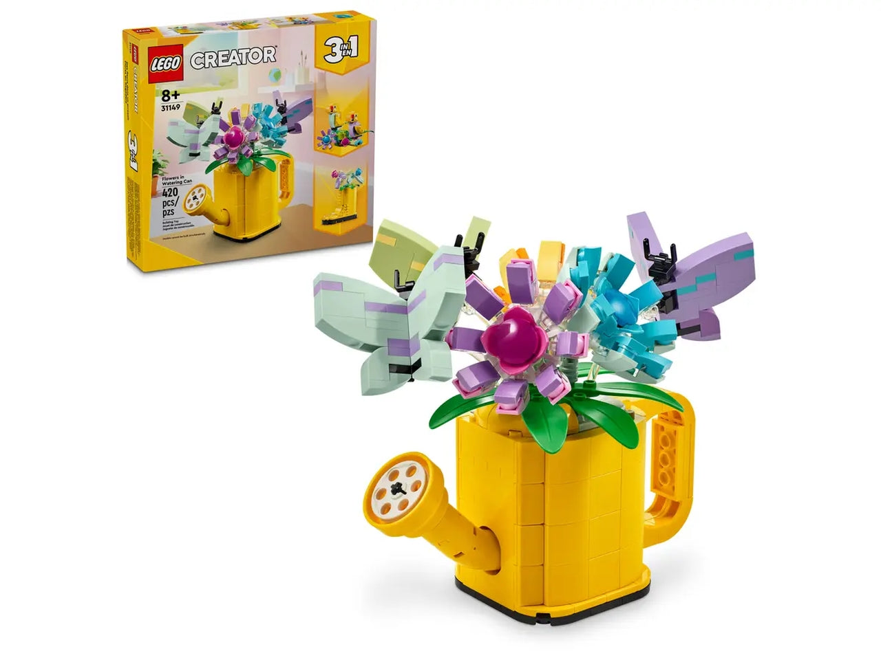 Lego creator innaffiatoio con fiori