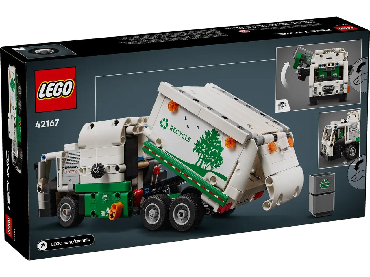Lego technic camion della spazzatura mack lr electric