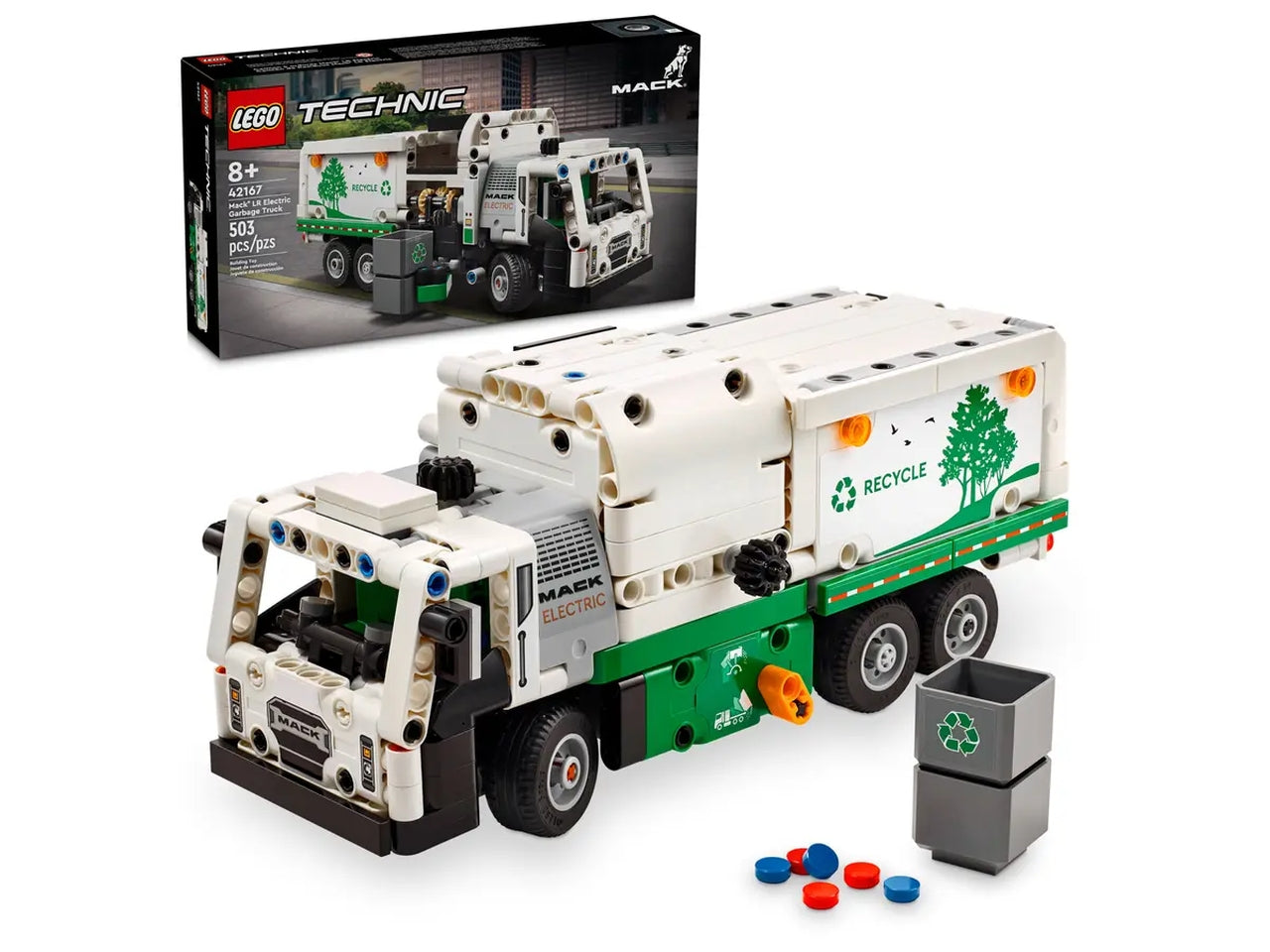 Lego technic camion della spazzatura mack lr electric