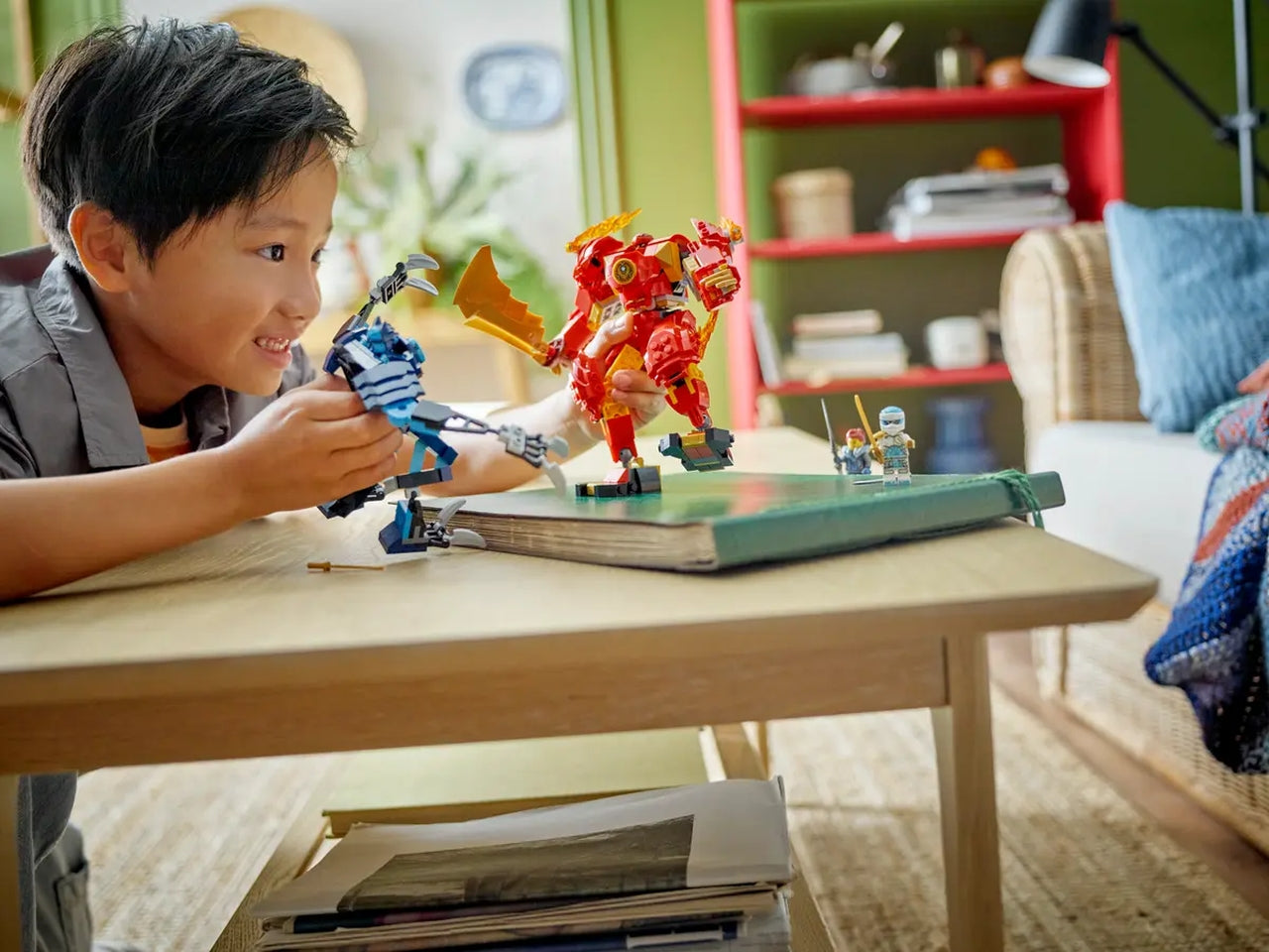 Lego ninjago mech elemento fuoco di kai