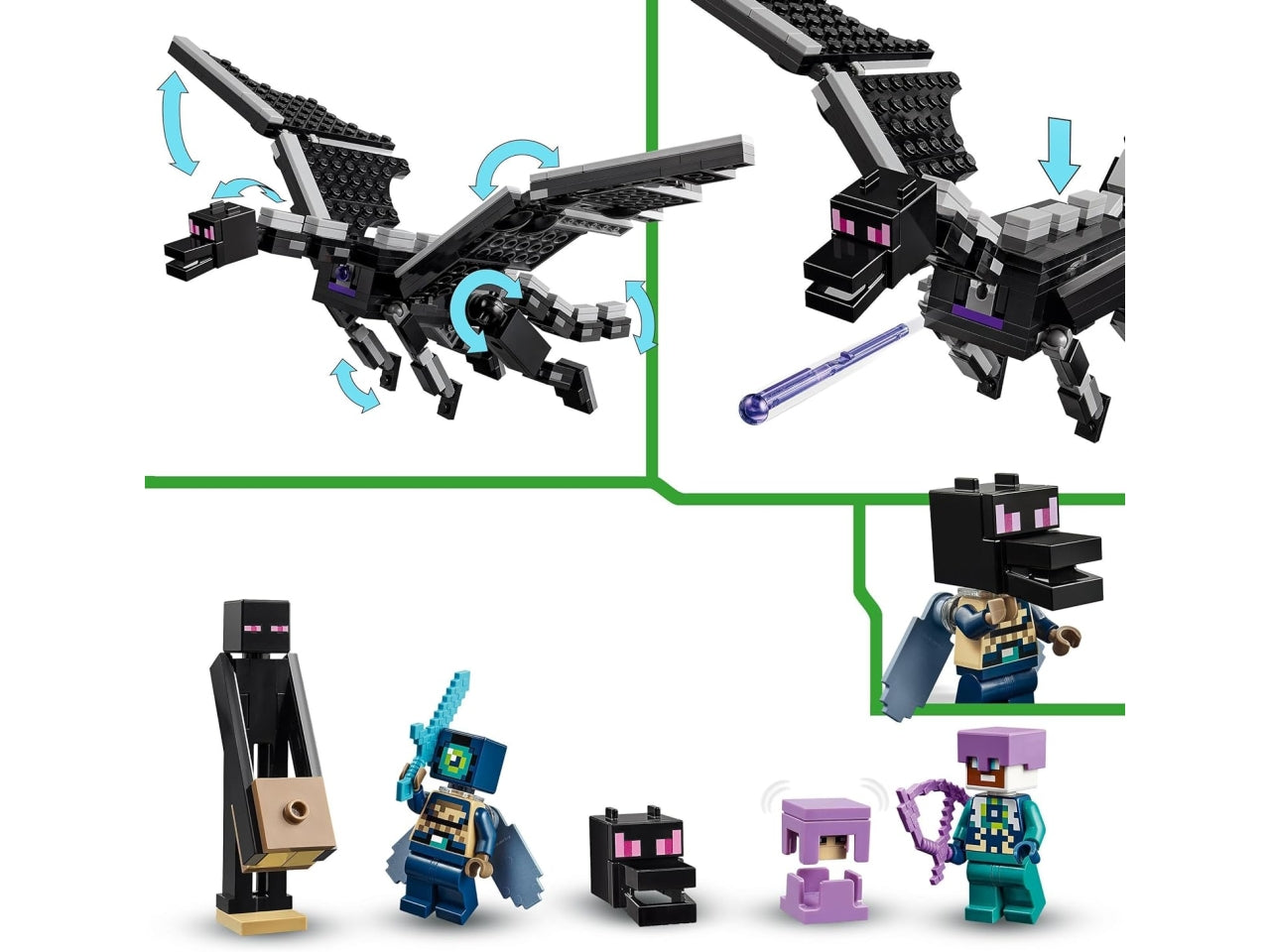 Lego minecraft lâEnderdrago e la nave dellâEnd, set costruzioni in scatola da 657 pezzi per bambini di 8+ anni 21264