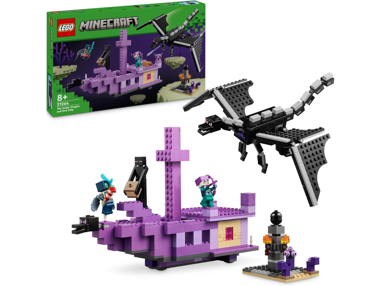 Lego minecraft lâEnderdrago e la nave dellâEnd, set costruzioni in scatola da 657 pezzi per bambini di 8+ anni 21264