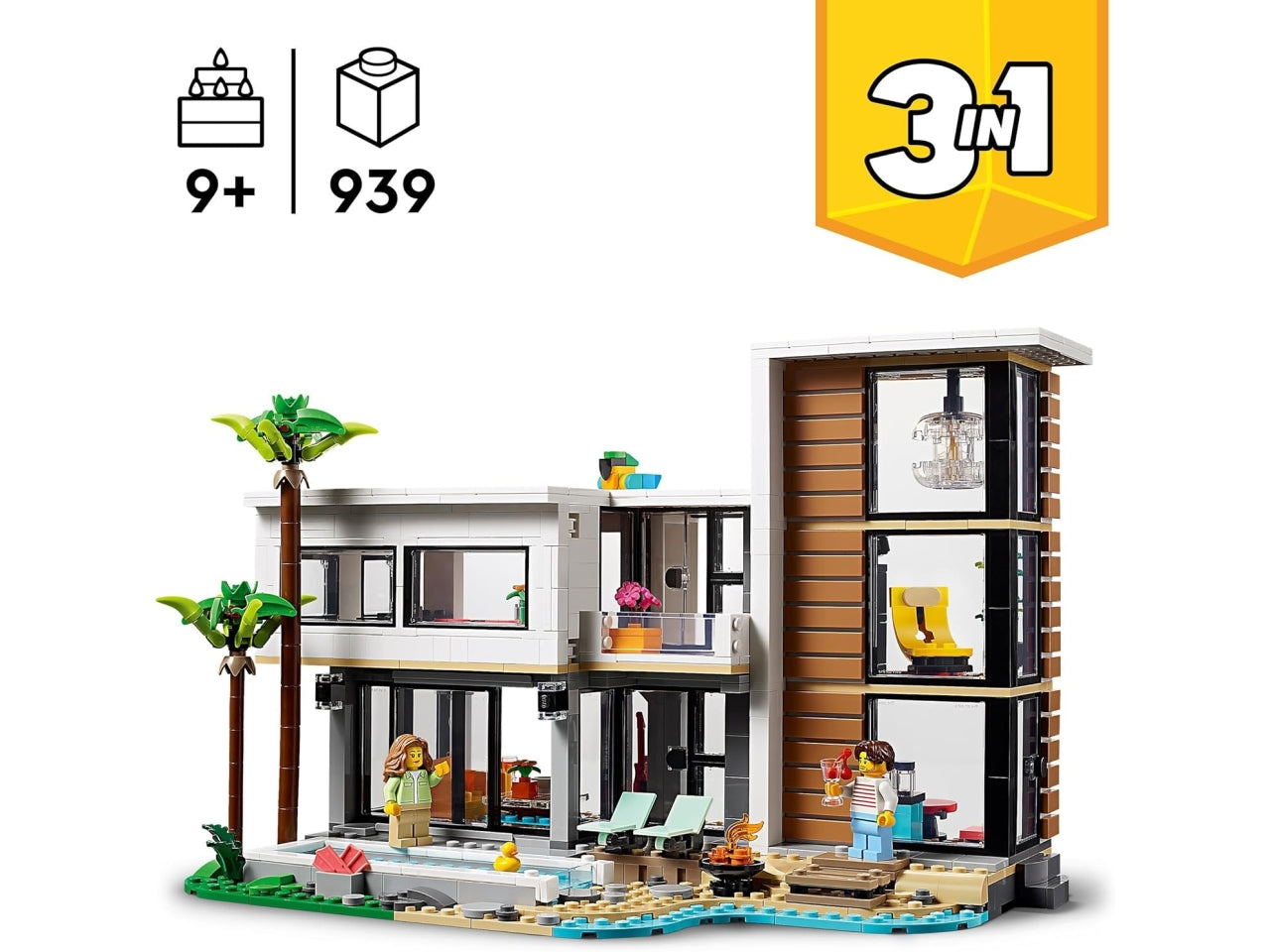 Lego Creator casa moderna, set costruzioni in scatola da 939 pezzi, 9+ anni 31153