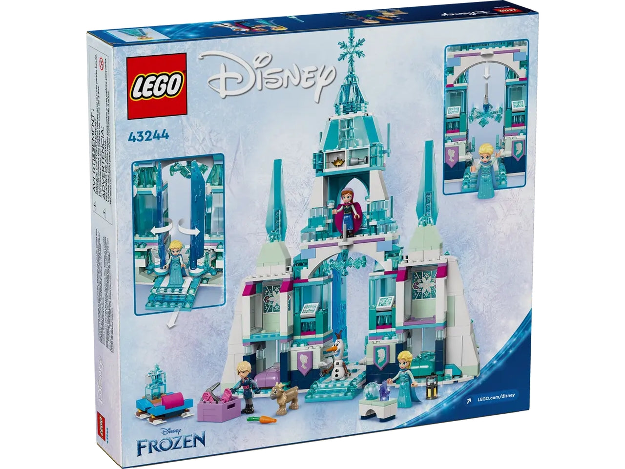 Lego Disney Princess il Palazzo di Ghiaccio di Elsa di Frozen, set di mattoncini in scatola da 630 pezzi, per bambine 6+ anni 43244