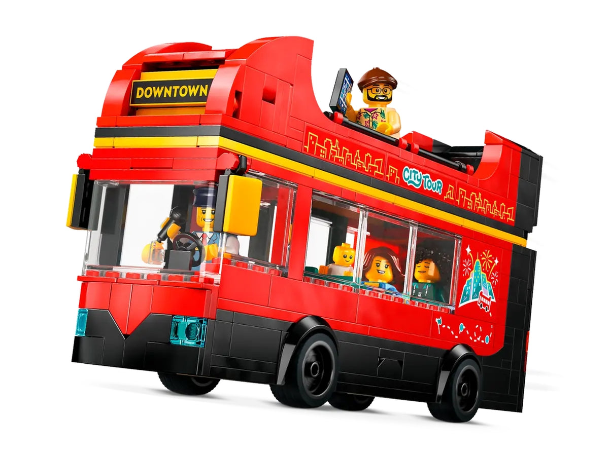 Lego City Great Vehicles Autobus Turistico rosso a due piani, set di costruzioni in scatola da 384 pezzi, 7+ anni 60407