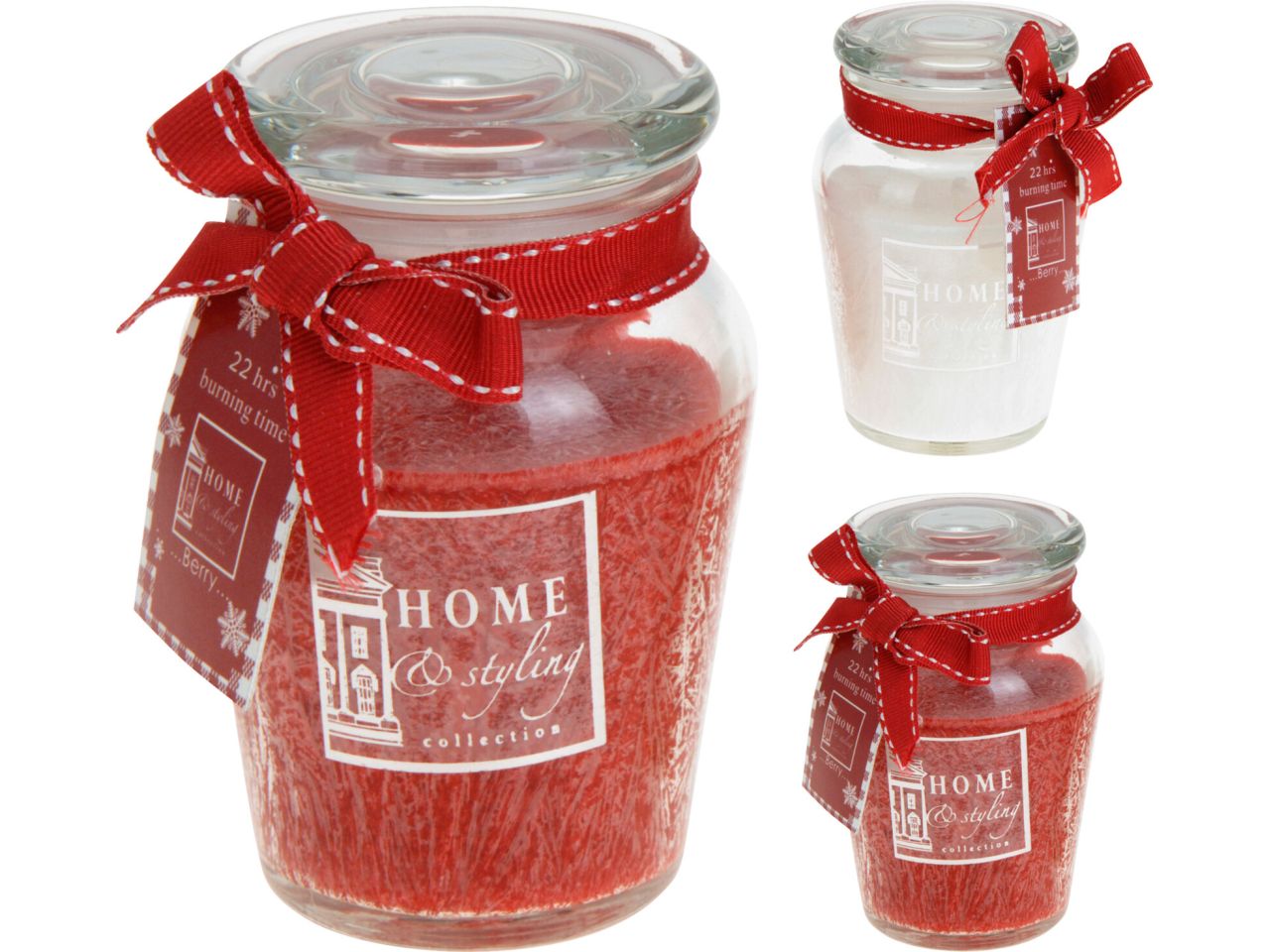 Vasetto con candela misura 6x9cm in 2 assortimenti