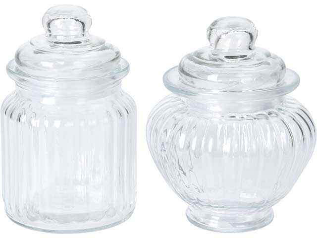 Barattolo in vetro 12cm in 2 assortimenti