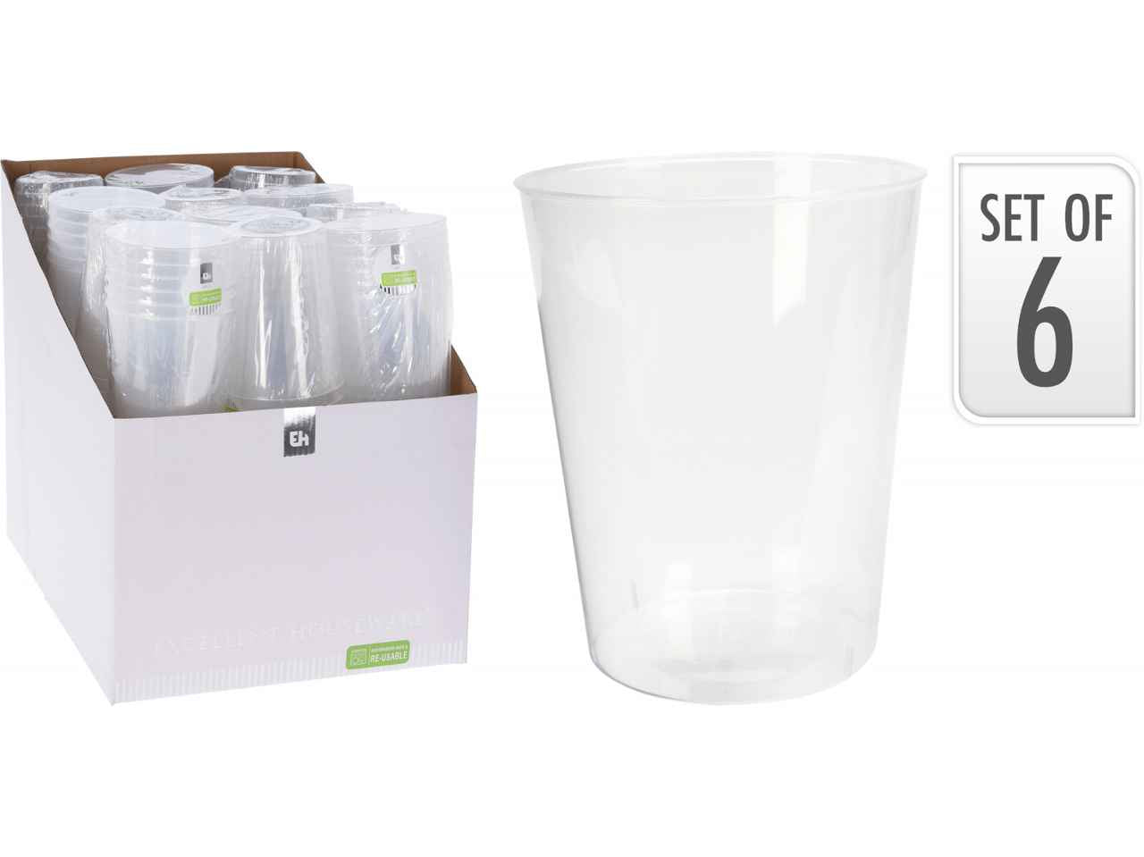 Bicchieri in plastica 6 pezzi 500ml