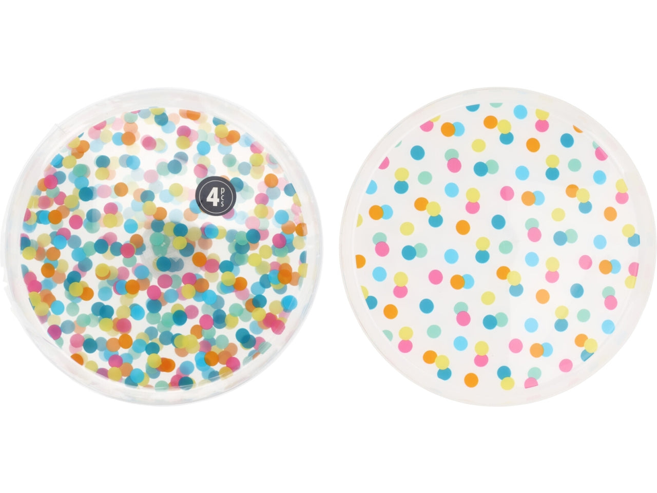 Set di 4 Piatti Tondi a pois Multicolor in Polipropilene 22cm - Koopman