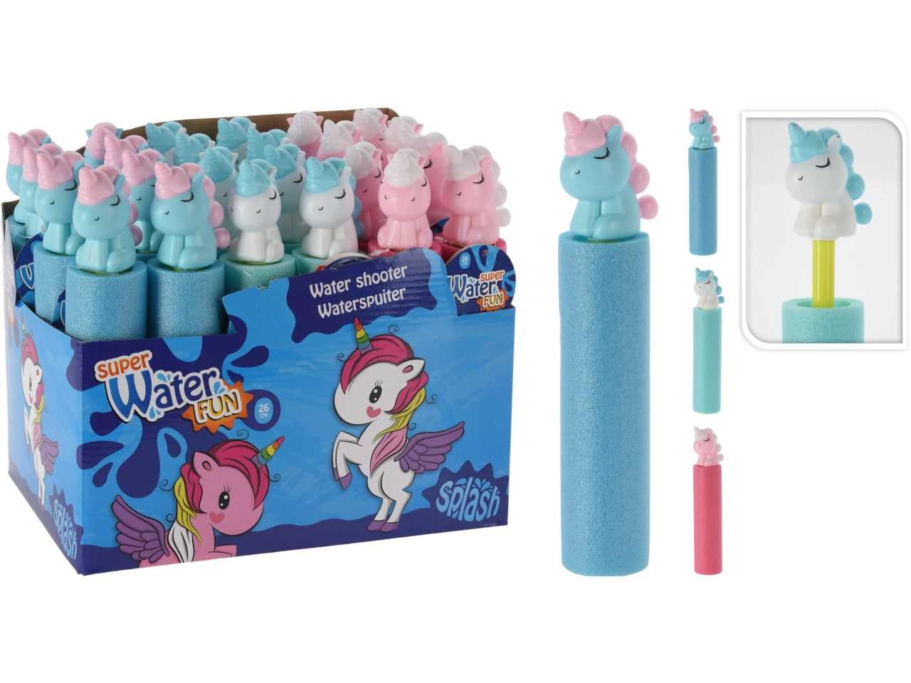 Spara acqua 26cm unicorno in 3 assortimenti