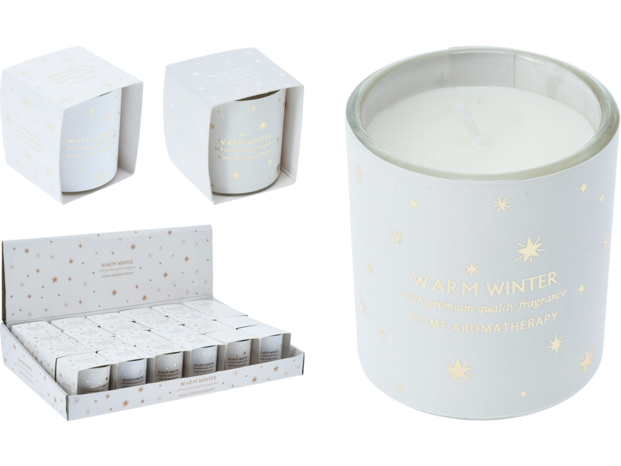 Vaso in vetro con candela 4x5cm in 2 assortimenti