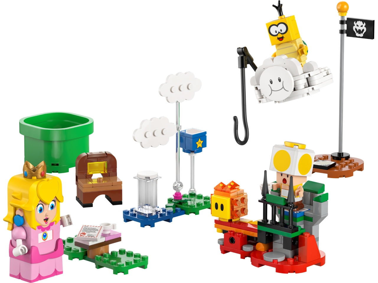 LEGO Peach - Set di gioco con principessa per divertenti avventure con interattiva: unisciti a LEGO Peach per un picnic e aiutala a volare sulla nuvola di Lakitu per salvare Toad giallo 71441
