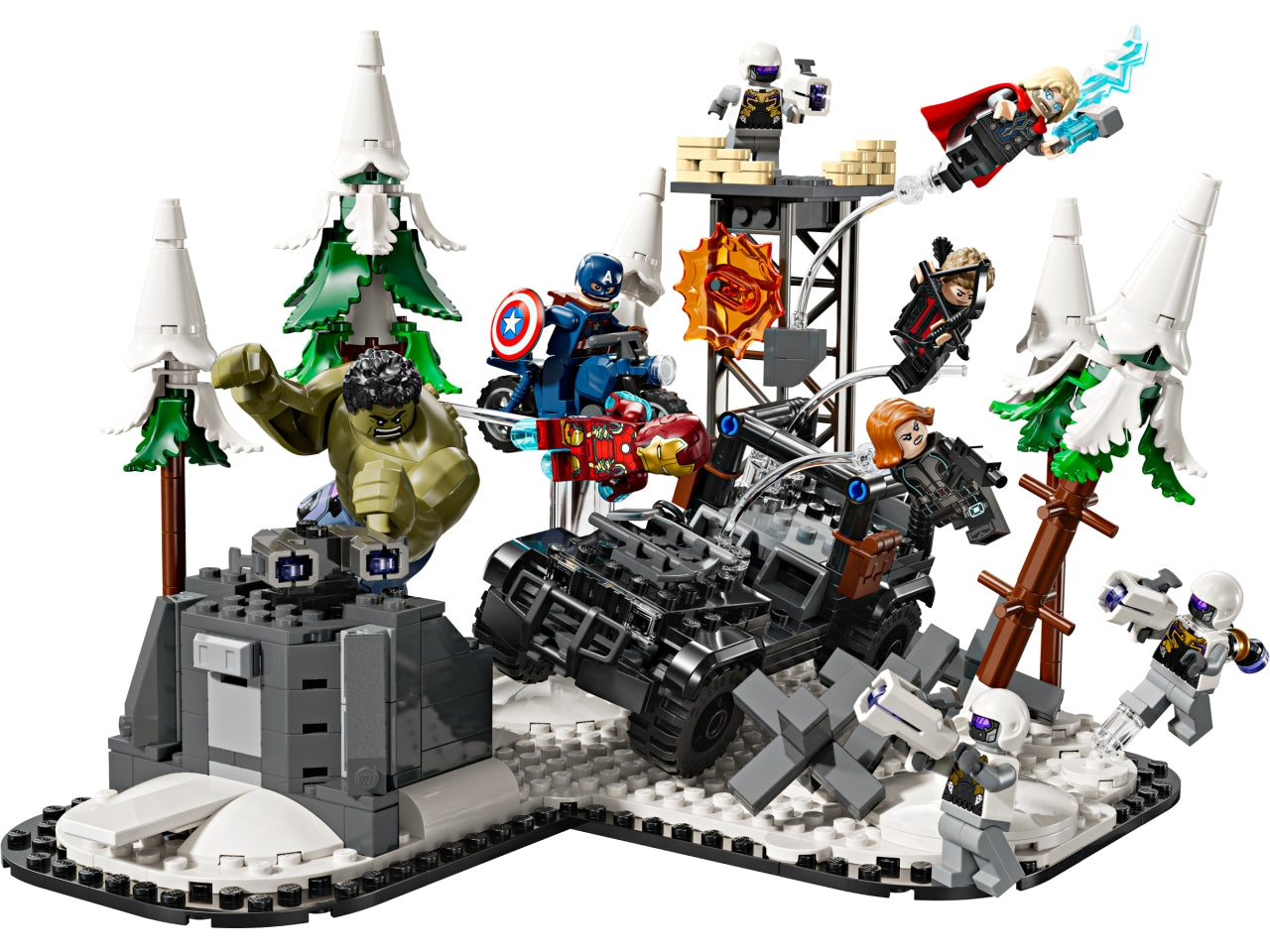 LEGO Marvel - Playset Avengers: questo giocattolo con supereroi costruibili ricrea lâepica battaglia di Avengers: Age of Ultron dei Marvel Studios con una serie di minifigure e caratteristiche autentiche 76291