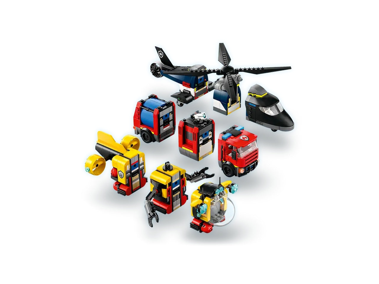 Lego City great vehicles elicottero, autopompa e sottomarino 874 pezzi per età 7+ 60462