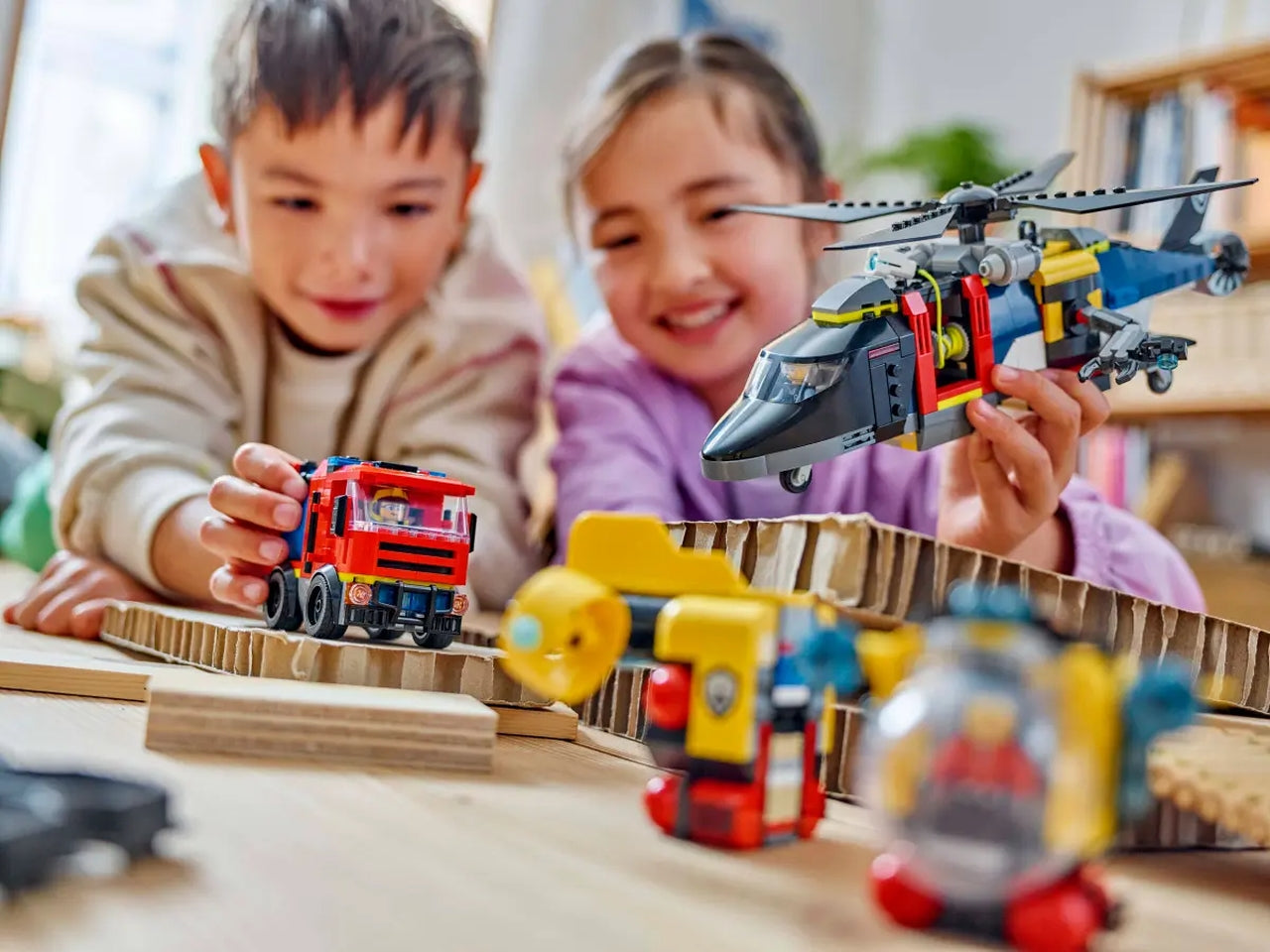 Lego City great vehicles elicottero, autopompa e sottomarino 874 pezzi per età 7+ 60462