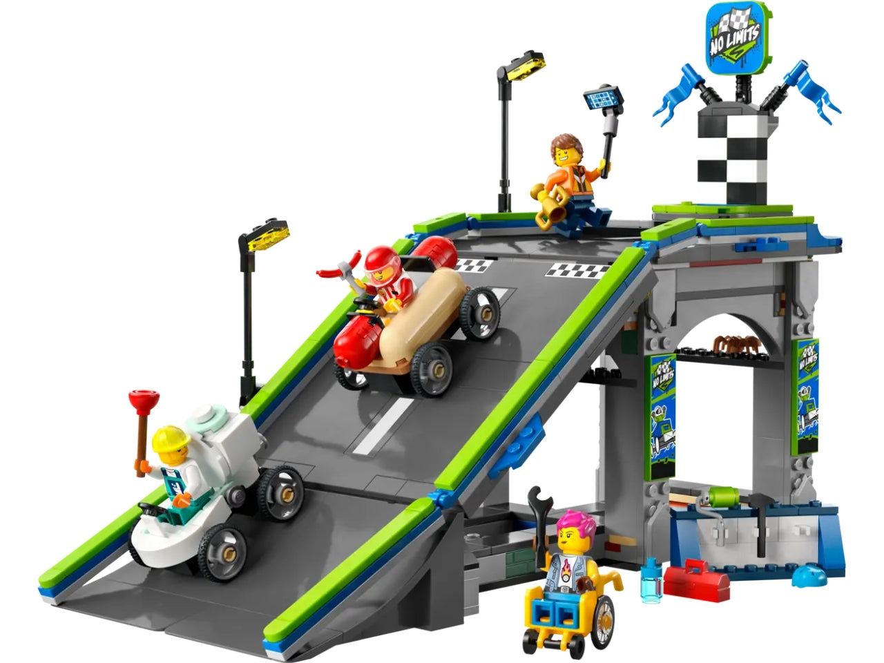Lego City great vehicles nessun limite: gara sulla pista a rampe 436 pezzi per età 6+ 60460