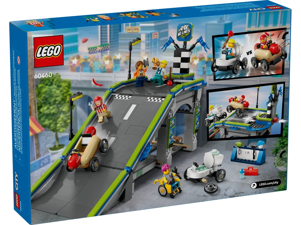 Lego City great vehicles nessun limite: gara sulla pista a rampe 436 pezzi per età 6+ 60460