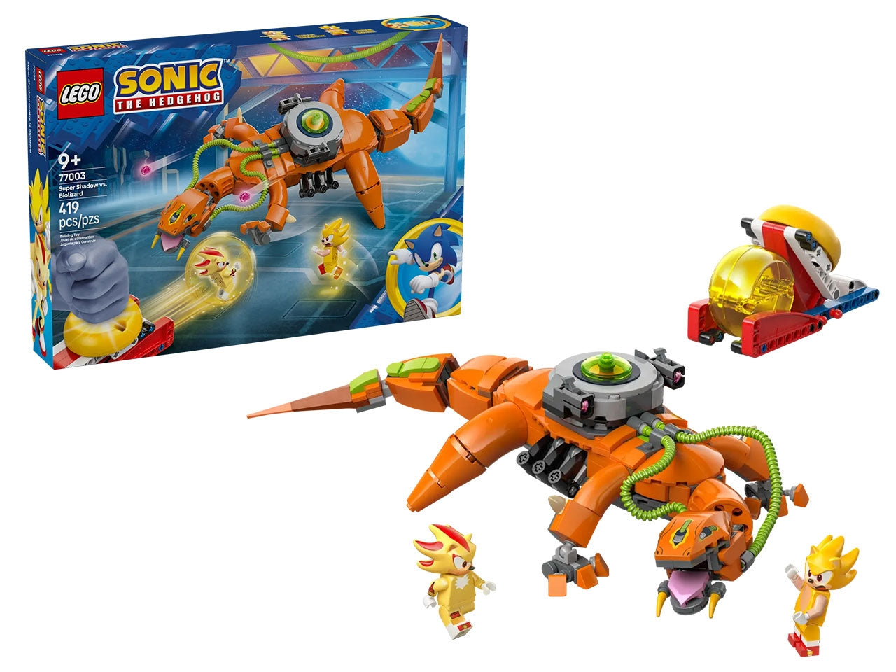 Lego Sonic super shadow vs biolizard 419 pezzi per età 9+ 77003