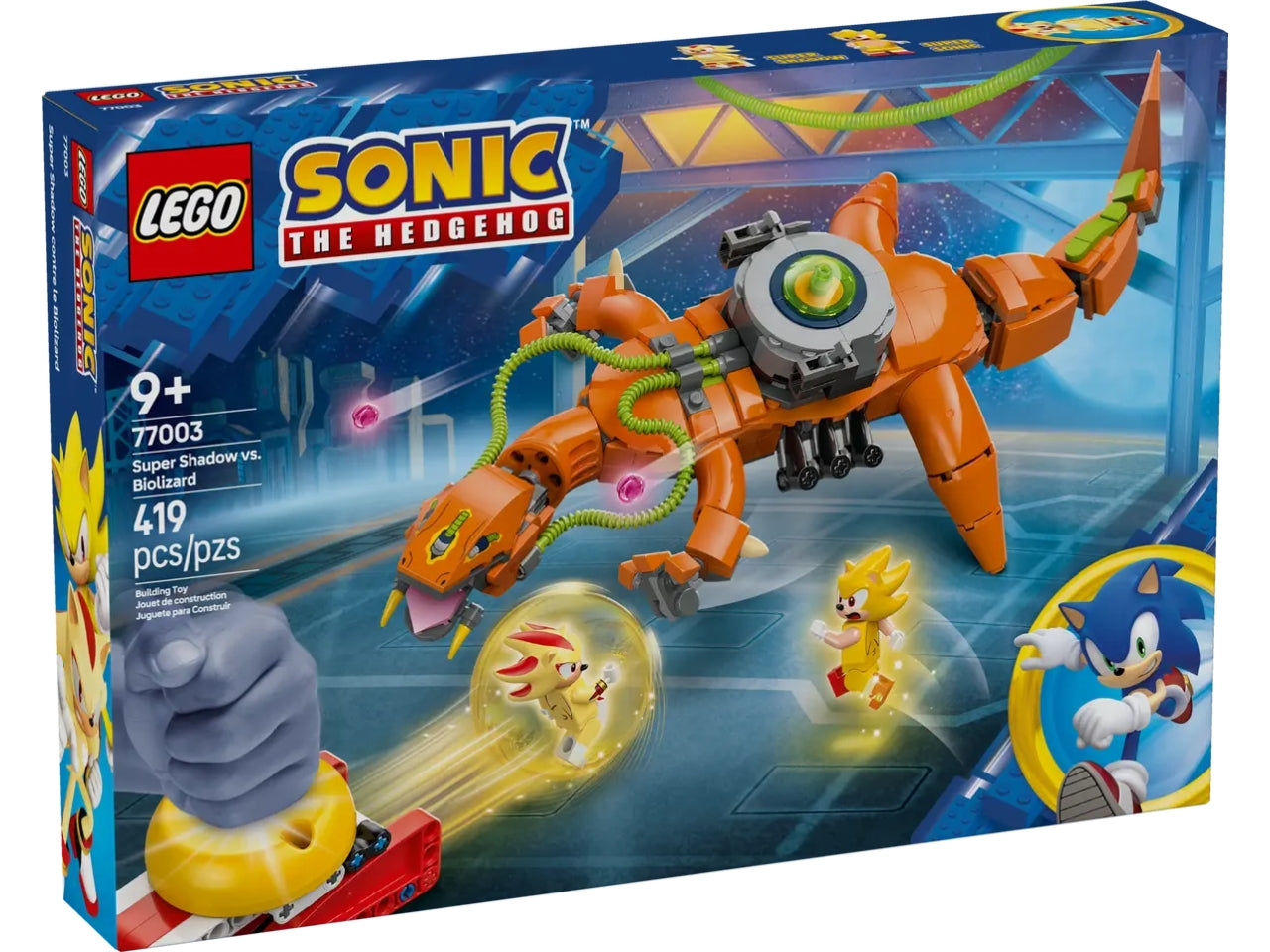 Lego Sonic super shadow vs biolizard 419 pezzi per età 9+ 77003