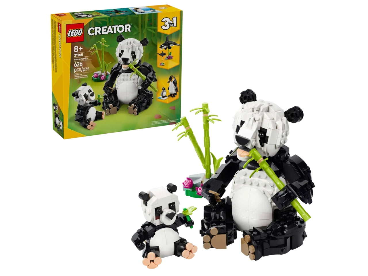 Lego Creator famiglie di animali: panda 626 pezzi per età 8+ 31165