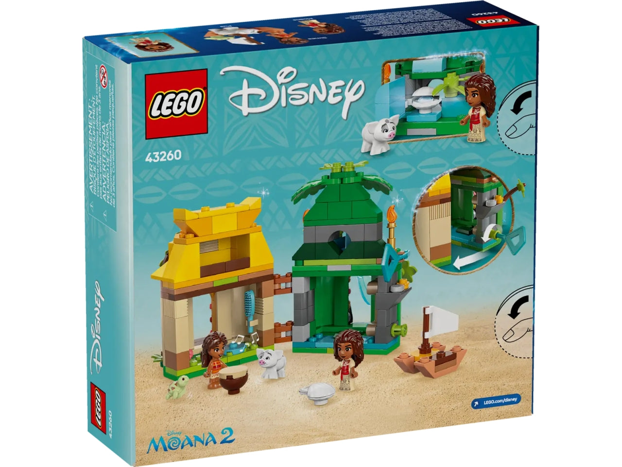 Lego Disney princess divertimento sull'isola di vaiana 175 pezzi per età 5+ 43260