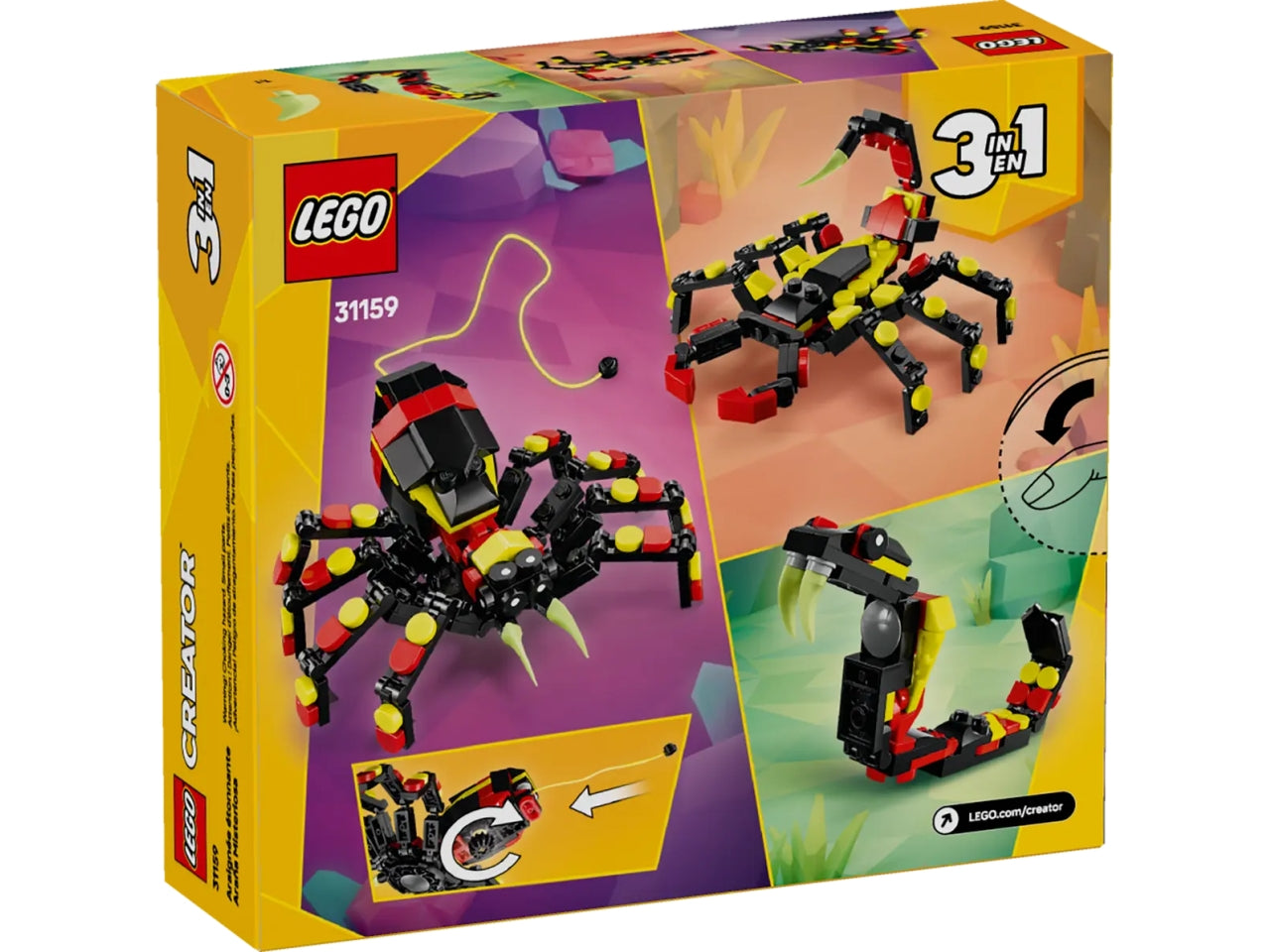 Lego Creator animali selvatici: ragno trasformista 153 pezzi per età 7+ 31159