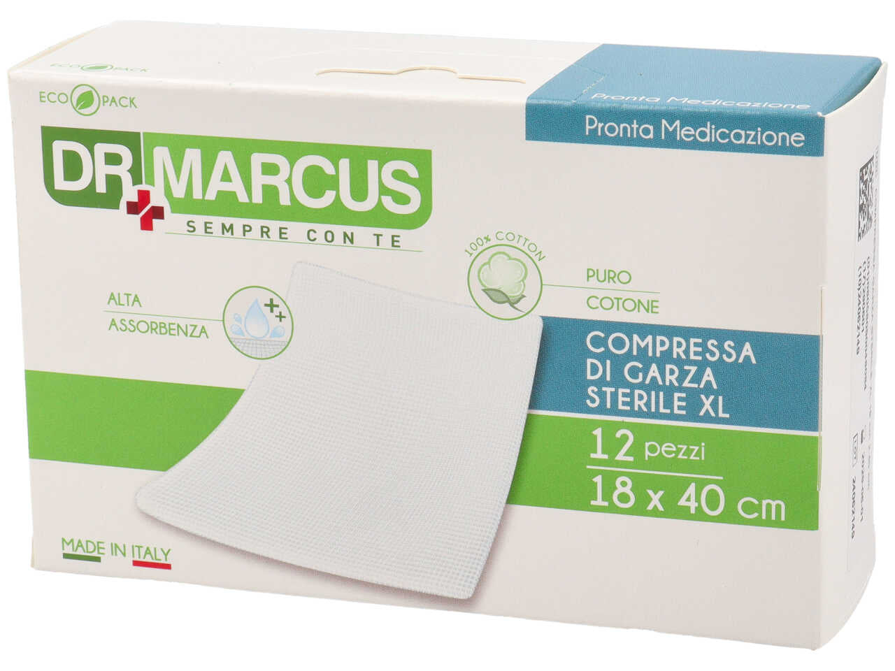 12 garze sterili compresse Dr.Marcus 18x40cm | Artsana
