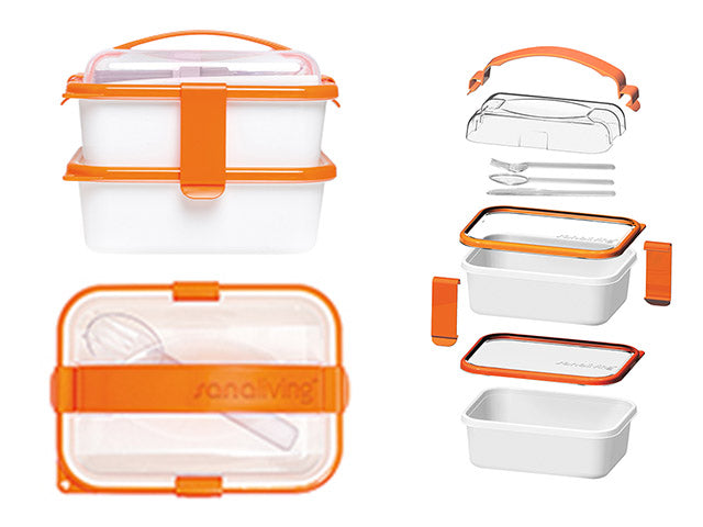 Lunch box rett.1lt+1lt arancione s3220ar