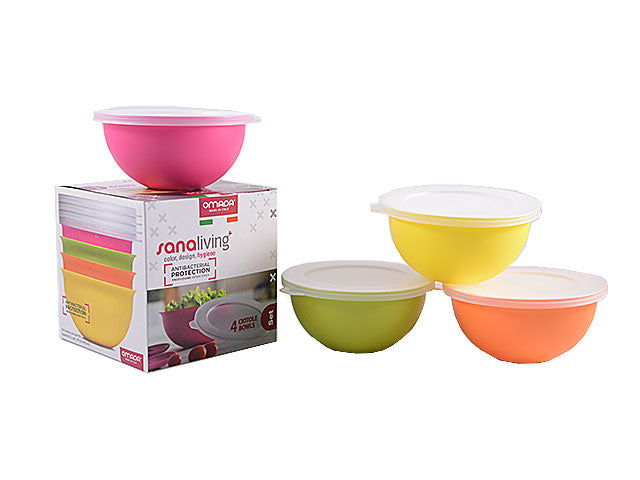 Ciotola 0,5lt 4 pezzi c/coperchio s2002ca