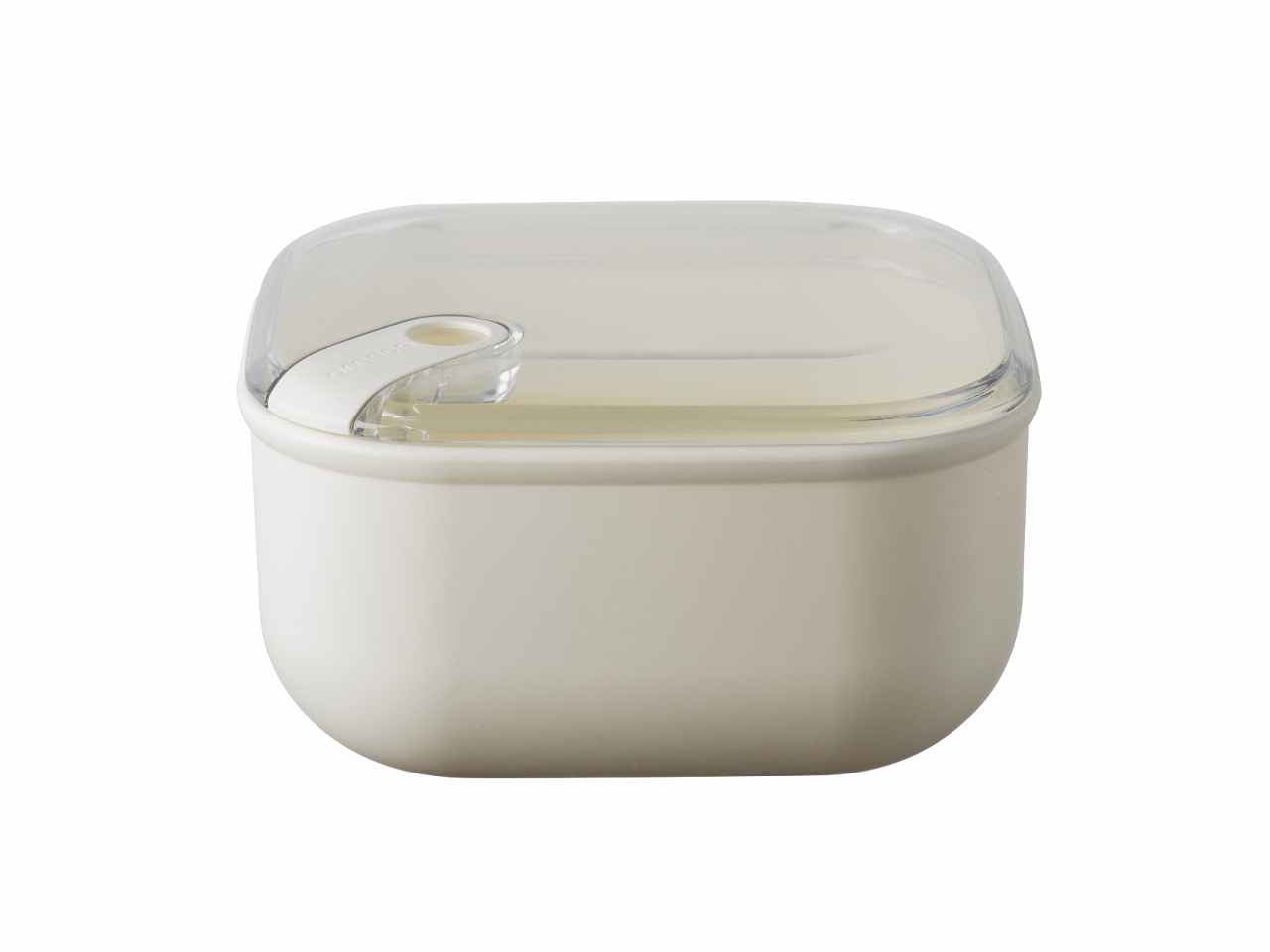 Lunch box 2lt con griglia interna, color avorio, ermetico in acrilico e polipropilene 19,5x19,5x10,5 cm - Made in Italy