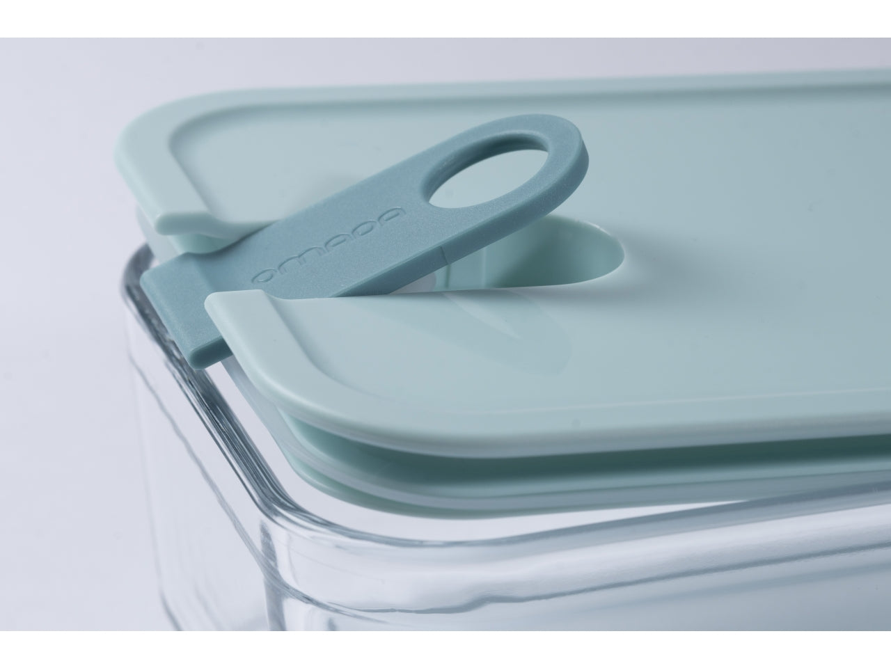 Contenitore in vetro 1,6l 17x24xh.7,5cm colore ottanio