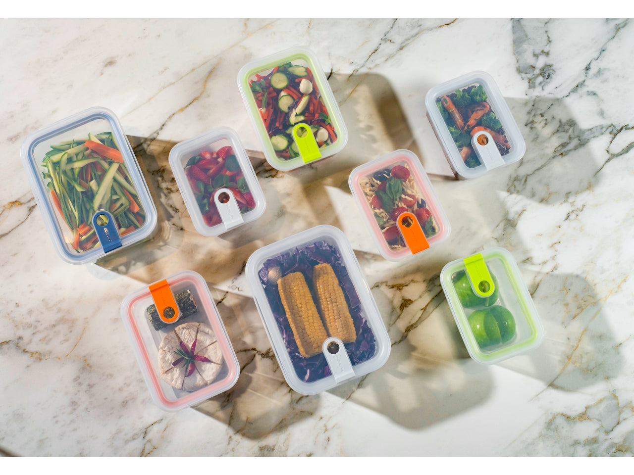 Contenitore rettangolare 0,75l 12,8x17,8xh.7,5cm colore arancio