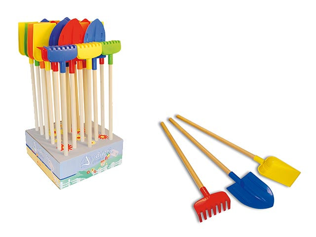 Set giochi da spiaggia palette e rastrelli in legno