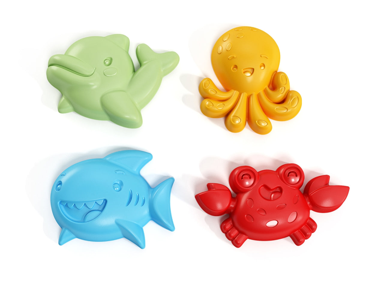 Set formine giganti animali marini in plastica in colori assortiti - 16x20 cm - Made in Italy - Adriatic