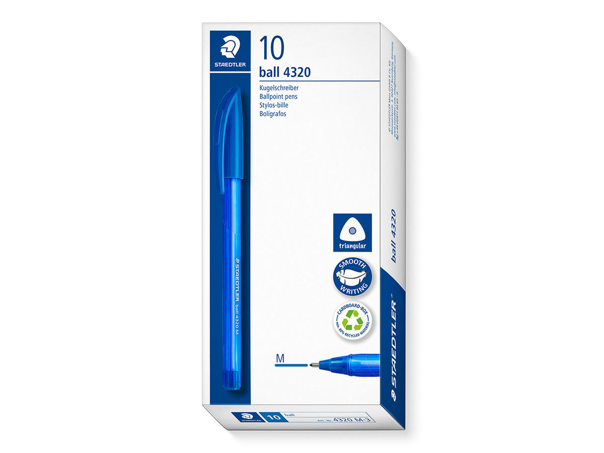 Penna a sfera ballpoint blu m , la confezione comprende 10 pezzi