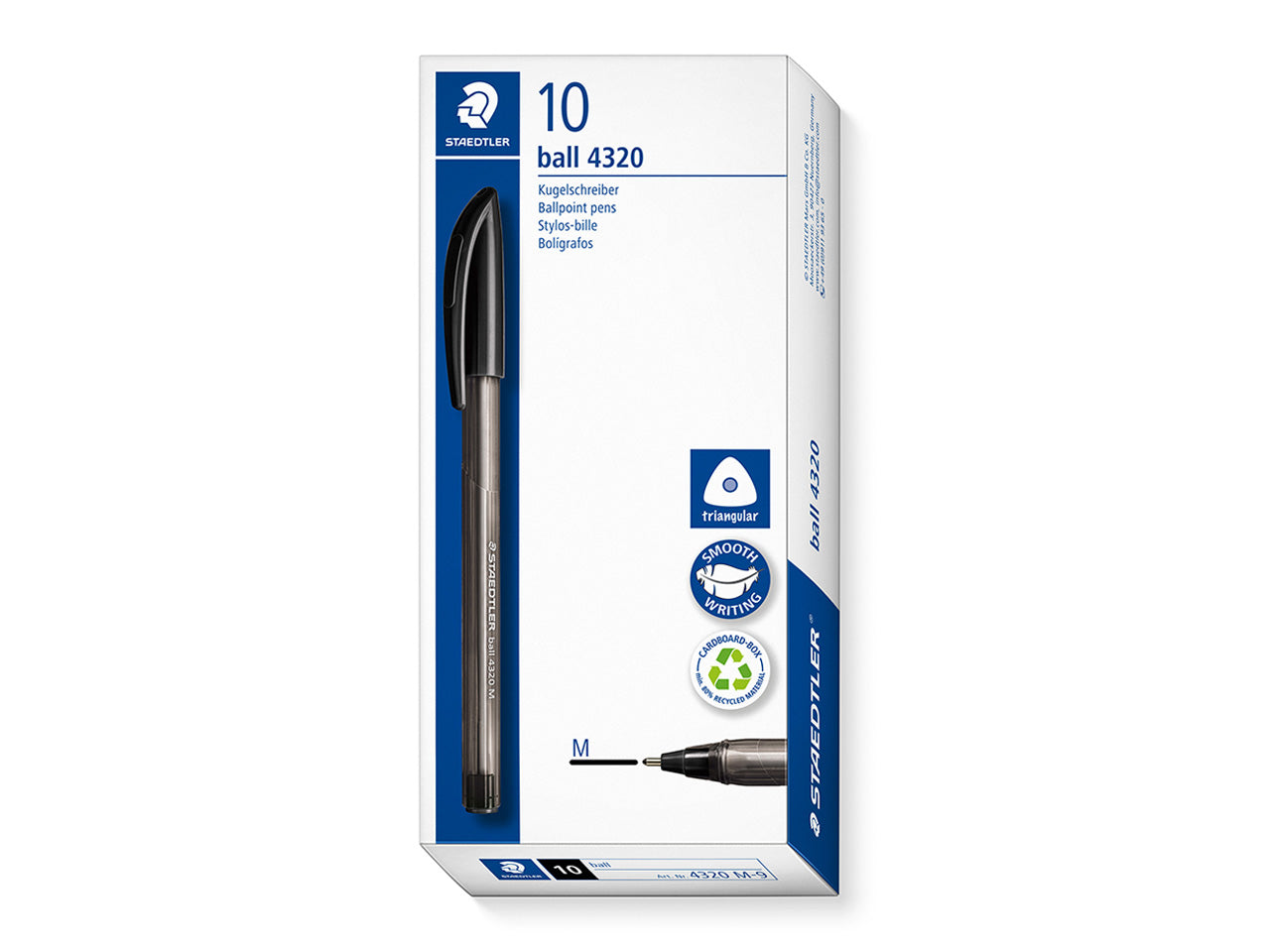Penna a sfera ball 4320 m colore nero - la confezione comprende 10 penne