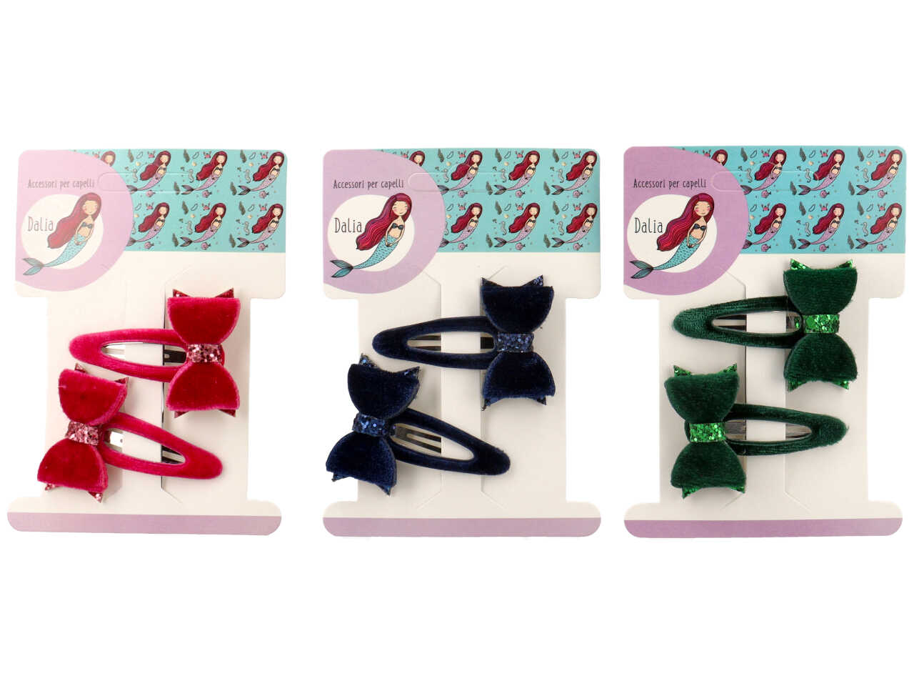 Clic clac 5cm ricoperto con fiocco glitter in poliestere, metallo senza nichel