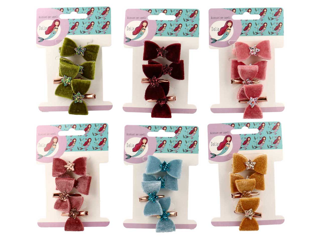 Becco 4cm con stella glitterata e polsino in poliestere, metallo senza nichel