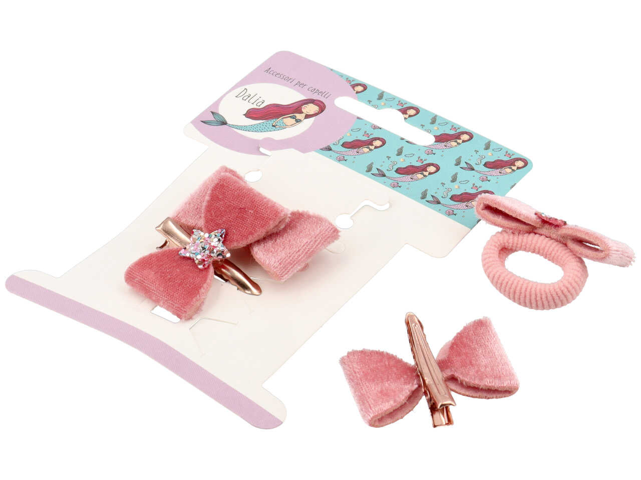 Becco 4cm con stella glitterata e polsino in poliestere, metallo senza nichel