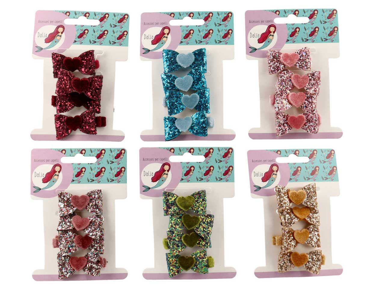 Becco ricoperto con fiocco, cuore e polsino in poliestere, metallo senza nichel