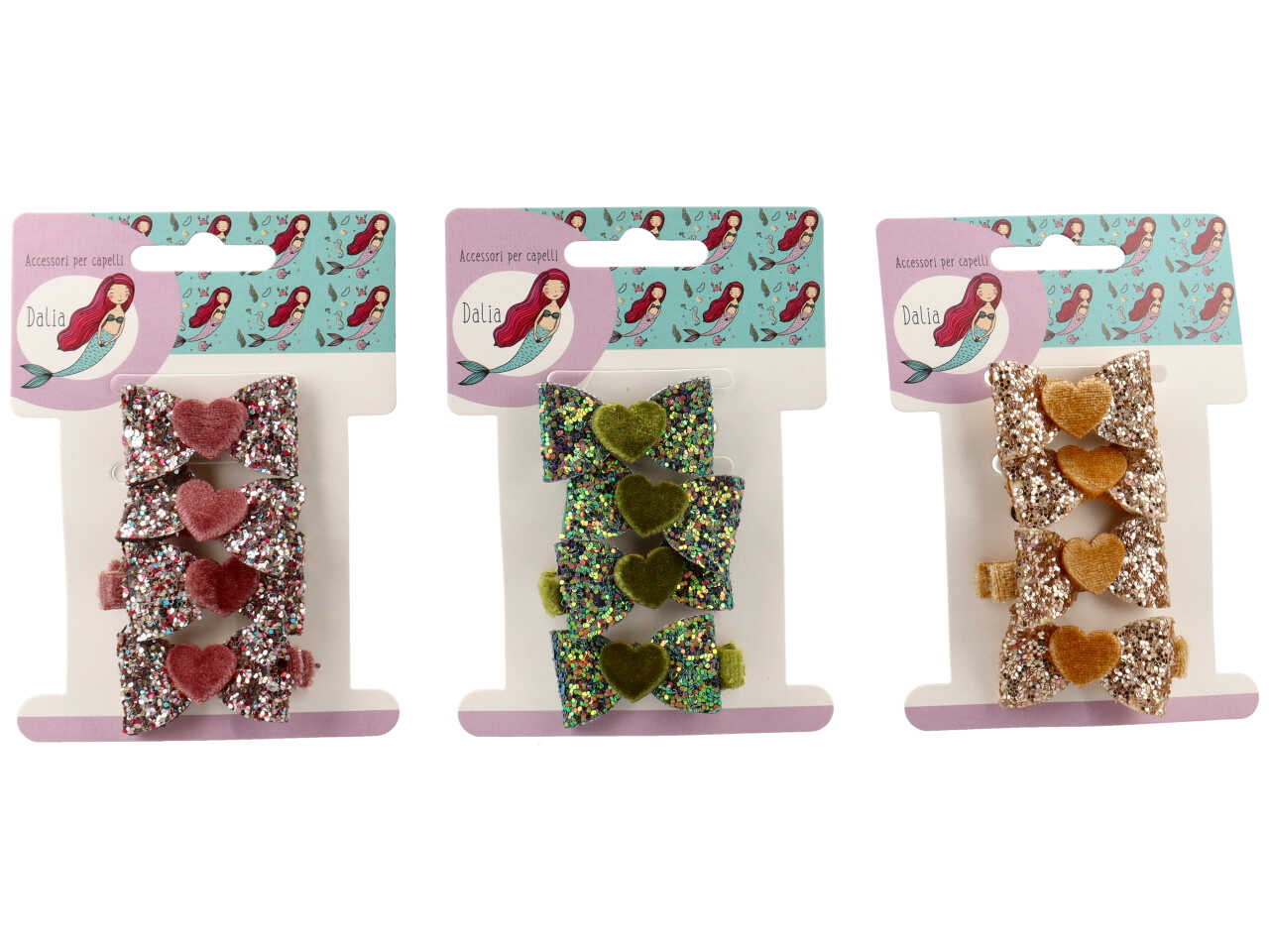 Becco ricoperto con fiocco, cuore e polsino in poliestere, metallo senza nichel