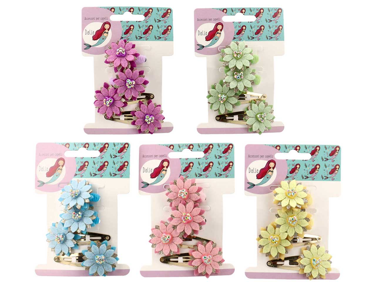 Becco con fiore e polsino in poliestere, metallo senza nichel