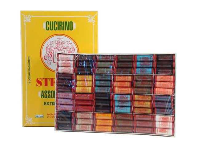 Cof.da 12 dz. stemma 100yds 100% cot.43 assortito