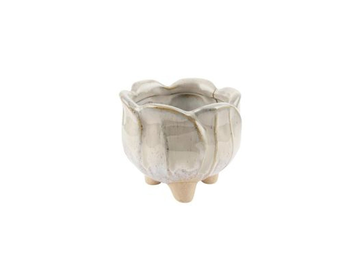 Vaso piccolo ceramica con piedini avorio h.71xd.82 $