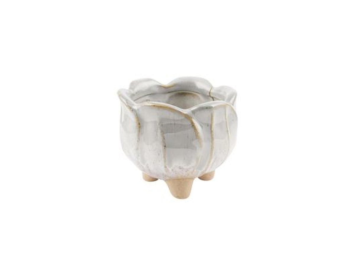 Vaso piccolo ceramica con piedini bianco h.71xd.82 $