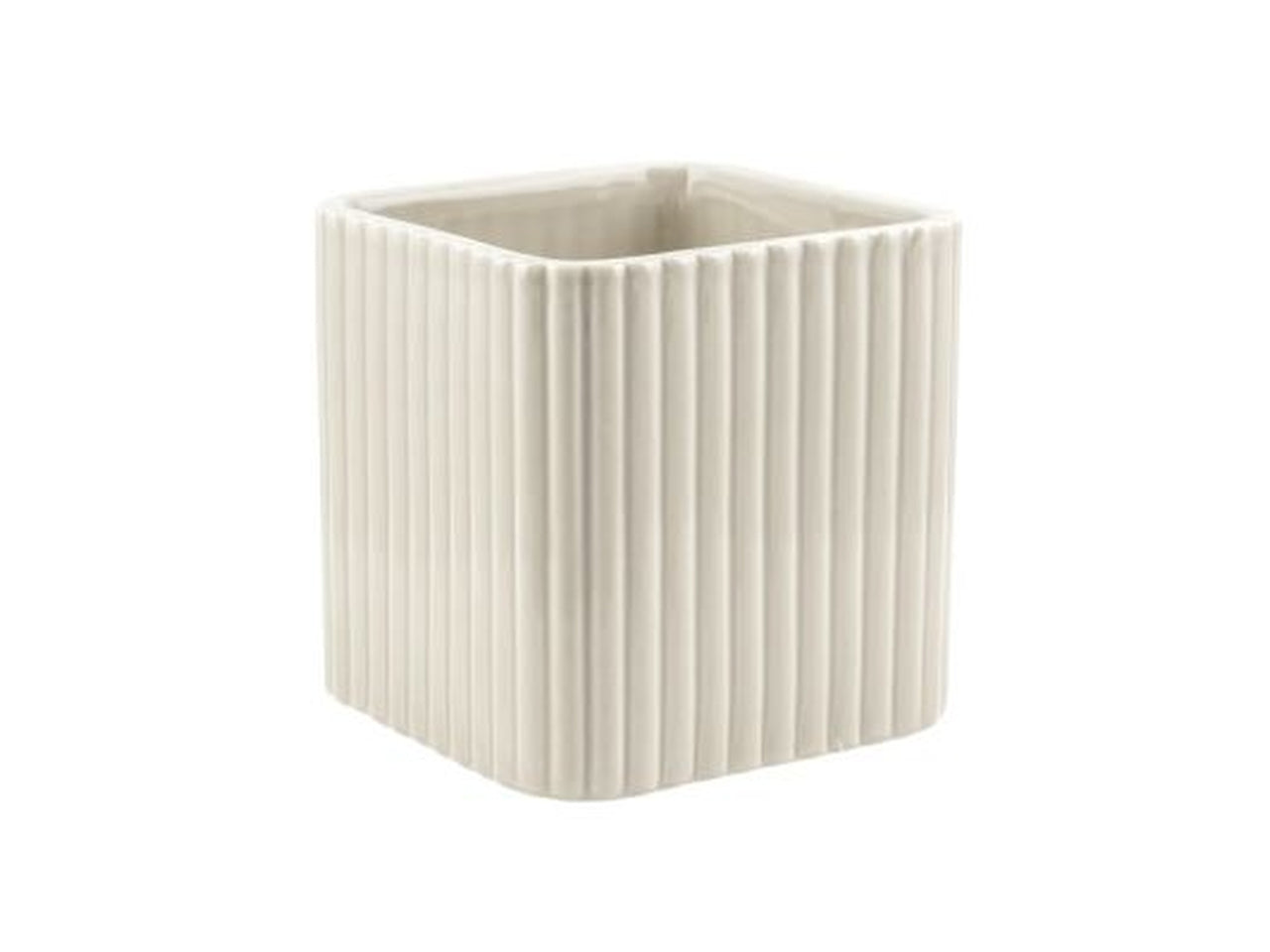 Cubo rigato ceramica avorio h.92x89x89