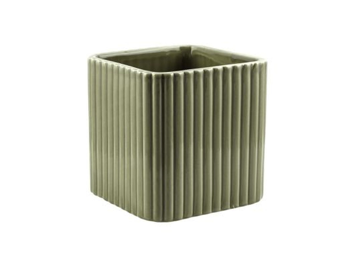 Cubo rigato ceramica verde h.116x115x115 $